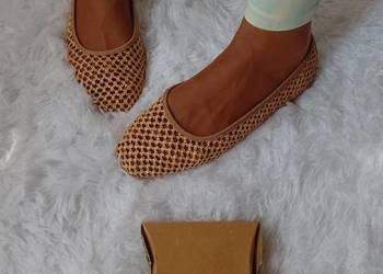 (40) ASOS Design/ Brązowe baleriny ażurowe z Londynu, NOWE