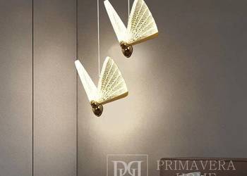 Żyrandol MOTYL M Złoty Glamour – Lampa Wisząca Designerska nad Stół/Wyspę