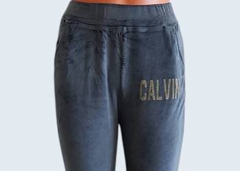 Damskie proste dresowe spodnie szare Calvin 34/36 XS/S