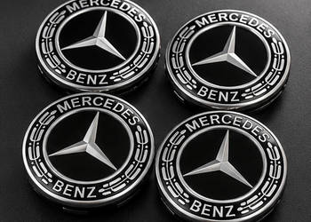 Mercedes Benz dekielki felg 75mm czarne komplet 4 sztuki