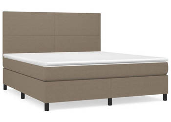 Łóżko kontynentalne z materacem taupe tkanina 160x200 cm WM-3141629