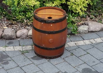 Stylowa Beczka Drewniana z Pokrywą – Dekoracja / Schowek – 42 cm