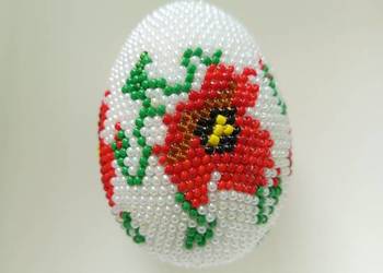 Pisanka szydełkowa z koralików jajko wielkanocne