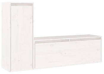 Szafki pod TV 2 szt. białe lite drewno sosnowe WM-3100115