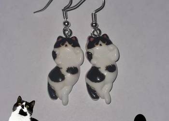 handmade kolczyki kotki y2k