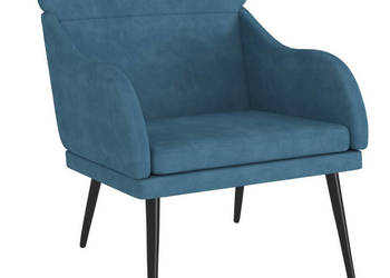Fotel niebieski 63x76x80 cm obity aksamitem WM-351444