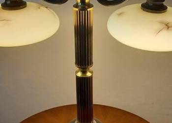 Okazała, dwuramienna lampa wykonana z mosiądzu