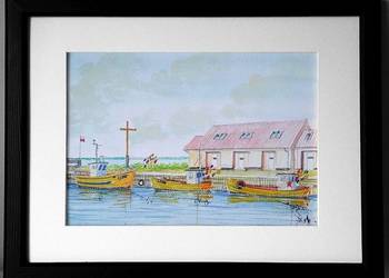 Obraz Kutry w Kuźnicy 30x40/21x30 ręczne wykonanie tusz papier art.