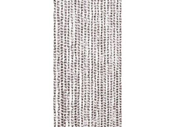 Zasłona przeciwko owadom taupe i biel 90x200 cm szenil WM-377404
