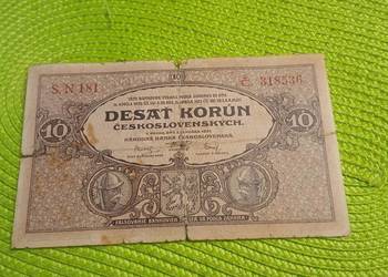 banknot Czechosowacji 10 koron z 1927r