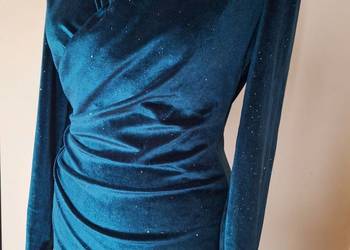 Suknia butelkowa zieleń z połyskiem