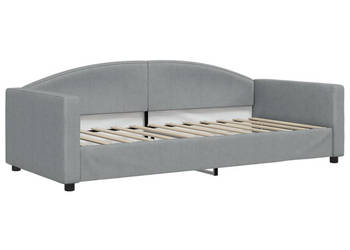 Sofa z funkcją spania jasnoszara obita tkaniną 90x200 cm WM-354111