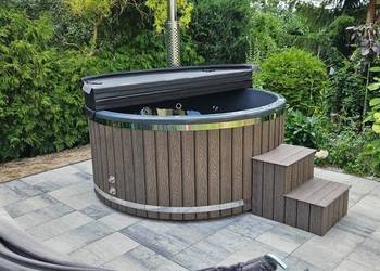 Jacuzi - balia z masażem - ocieplona, z piecem na drewno