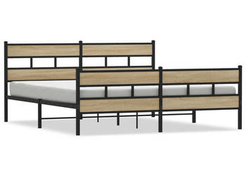 Łóżko Czarne Metalowe Rama Łóżka Metalowa Ze Stelażem 193x203 cm WM-3308474