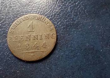 Stare monety 1 fenig 1844 Niemcy