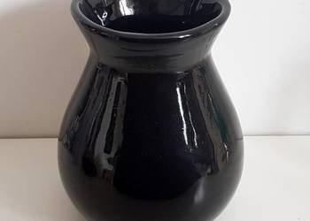 PRL czarny klasyczny wazon ceramiczny