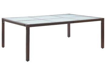 Stół ogrodowy brązowy 200x150x74 cm polirattan WM-46128