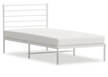 Łóżko Metalowe Białe Rama Łóżka Ze Stelażem Biała 90x190 cm WM-352360