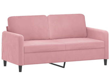 Sofa 2-osobowa różowy 140 cm tapicerowana aksamitem WM-359445