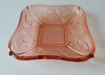 Stara różowa duża misa Poziomki /Strawberry