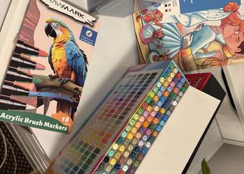 Zestaw akrylowych flamastrów + kolorowanka (prawie nowe)