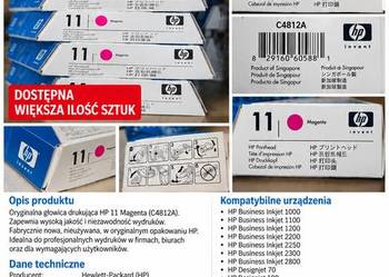 HP 11 C4812A Magenta oryginalna głowica drukująca NOWA