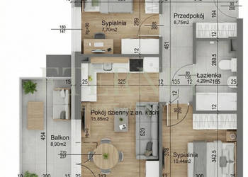 3pokojowe mieszkanie Czyżyny + balkon