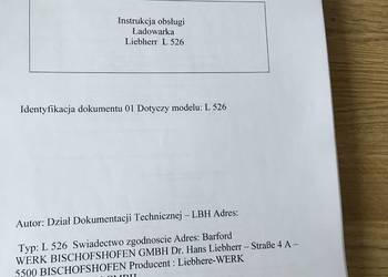dtr instrukcja obsługi ładowarka liebherr l 526 i inne dtr instrukcja obsługi ładowarka liebherr l 526 i inne