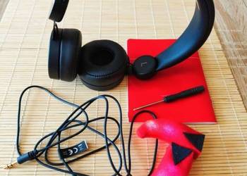 Słuchawki nauszne,kabel, świecące odpinane rogi