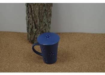Kubek do herbaty z zaparzaczem i pokrywką ceramiczny vintage