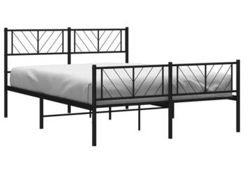Łóżko Metalowe Czarne Rama Łóżka Ze Stelażem 140x190cm WM-372197