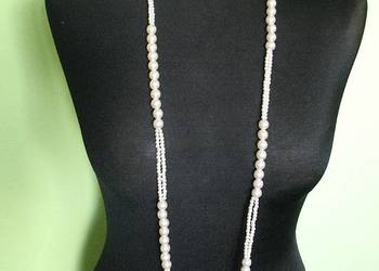 Perły - naszyjnik z kremowych pereł - długość 120 cm