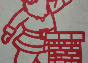 Mikołaj dekoracja na okno tablicę witraż z papieru