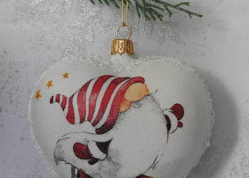 Bombka, decoupage, handmade, prezent, święta