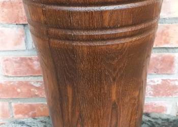 Parasolnik dębowy drewniany stojak na parasole rustykalny (778)