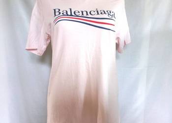 T-shirt różowy Bawełna r. 40/L Balenciaga stan bdb