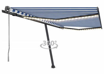 Automatycznie zwijana markiza LED i czujnik wiatru 450x300 cm WM-3069771