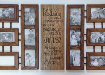 Galeria Ścienna Multirama z Drewna Ramka Na Zdjęcia 10x15cm orzech włoski