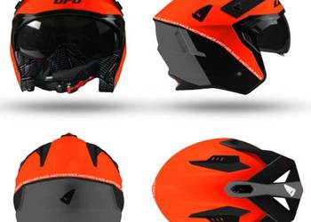 KASK UFO Z BLENDĄ TRIAL BLACK ORANGE FLUO rozm./M/L/
