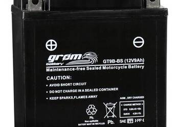 Akumulator 9Ah 120A L+ motocyklowy GROM GT9B-B 12V
