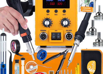 Stacja Lutownicza Rosfix S2 Fusion Pro 760W 2w1 – Hot Air + Grotowa | LCD…