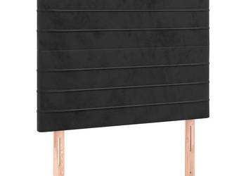 Zagłówek do łóżka z LED czarny 100x5x118/128 cm aksamit WM-3122608