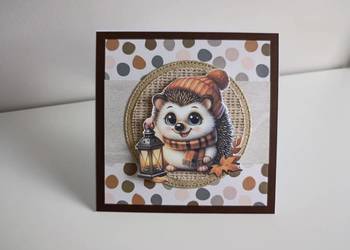 Kartka ręcznie robiona na urodziny jeżyk Kartka ręcznie robiona na urodziny jeżyk