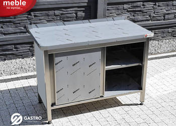 Stół przyścienny gastronomiczny z szafką zabudowany 900x600x850 mm