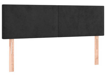 Zagłówek do łóżka z LED czarny 144x5x78/88 cm aksamit WM-3121382