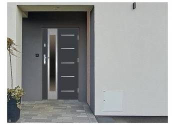 Drzwi wejściowe do domu GI-20 INOX Antracyt 90 Prawe na zewnątrz 68 Ud=1,3