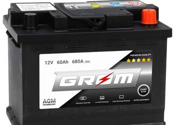 Akumulator GROM AGM START&STOP 60Ah 680A Darmowa Dostawa
