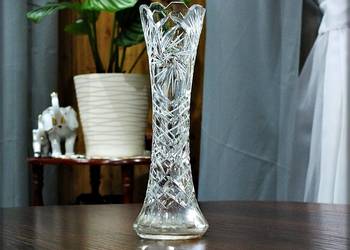 Wazon / Świecznik Kryształowy wys. 20cm Piękny i smukły lata 80-90' PRL