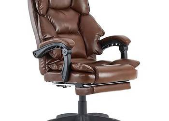 Fotel Obrotowy Biurowy z Podnóżkiem Mission 819 Ciemny Brązowy