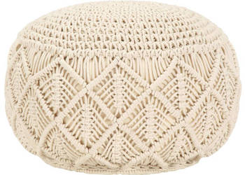 Ręcznie robiony puf z makramy 45 x 30 cm bawełna WM-248089